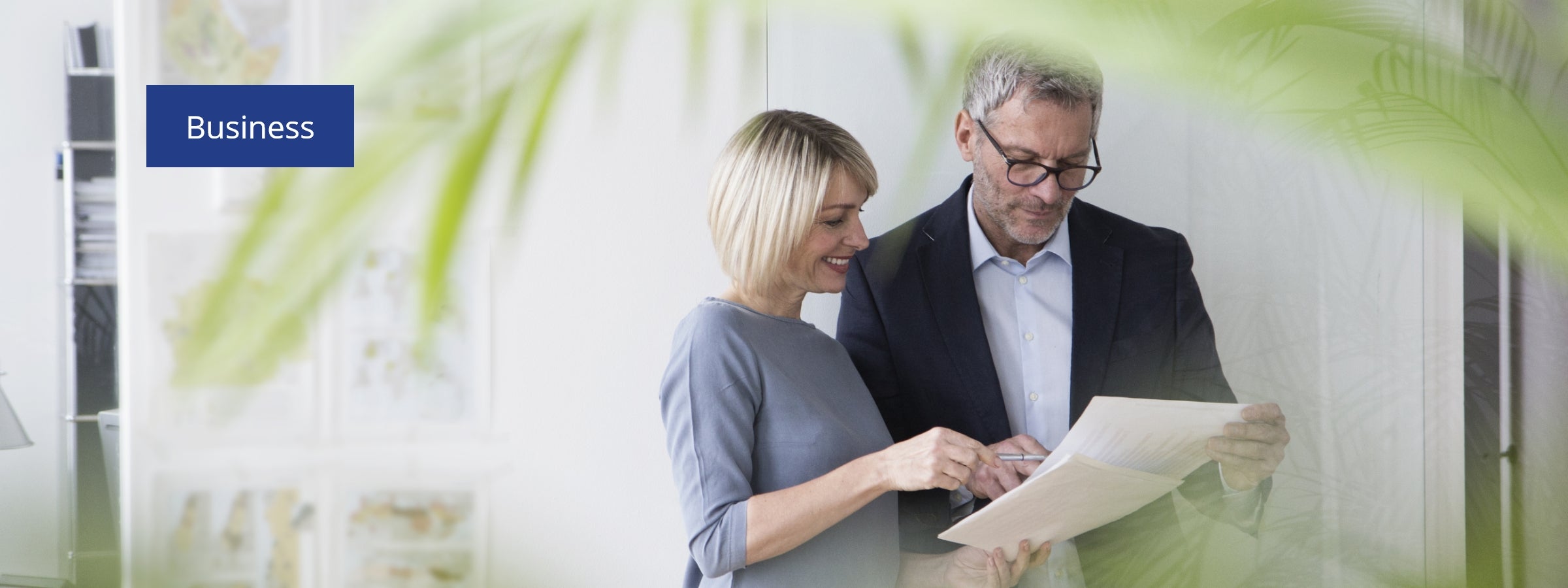 Business Represent Banner Where Boss and Employee Discussing