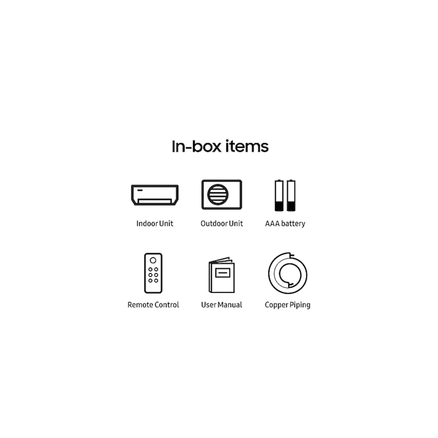 Samsung Inverter Split 1.0 TR Star AC In Box Items