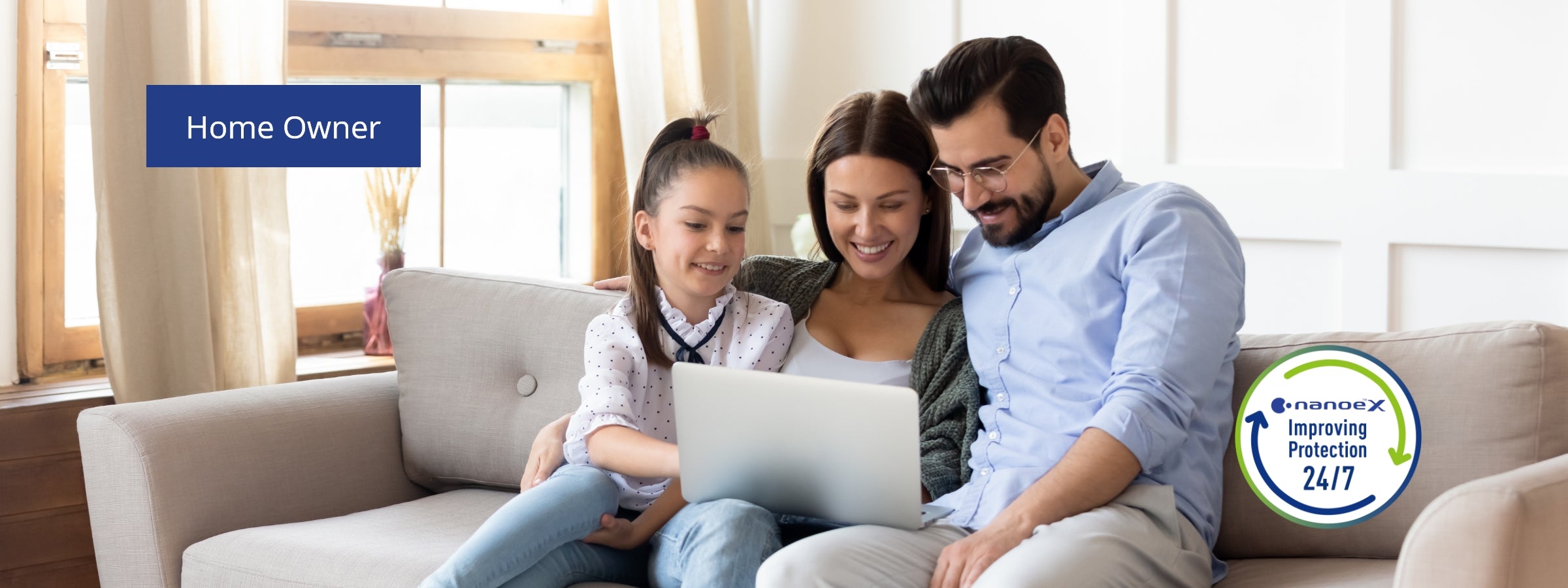 Family Enjoying on sofa in cool environment