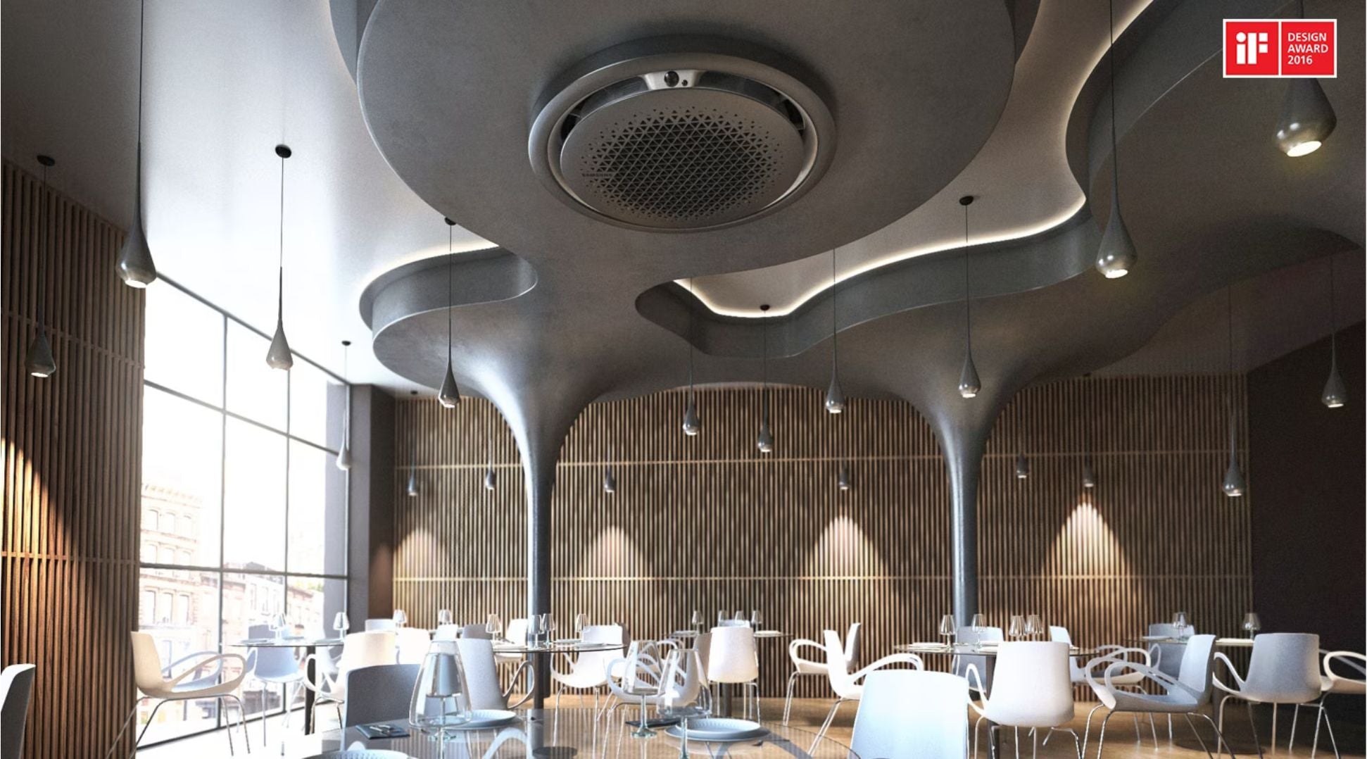 Samsung 360 Cassette AC Installed in Restaurant