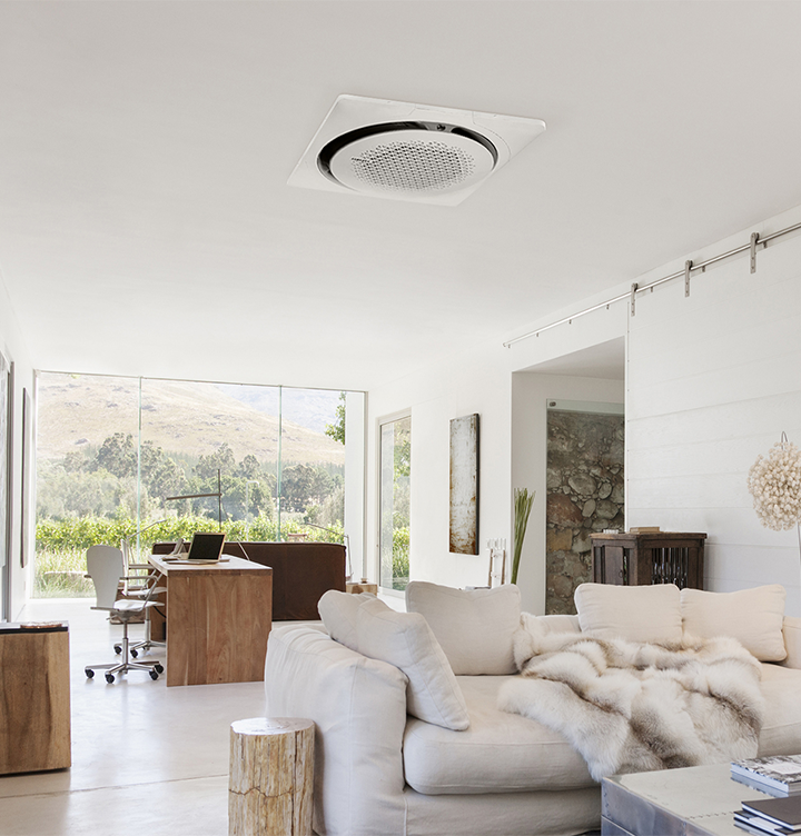 Samsung Square 360 Cassette AC Installed In Living Room