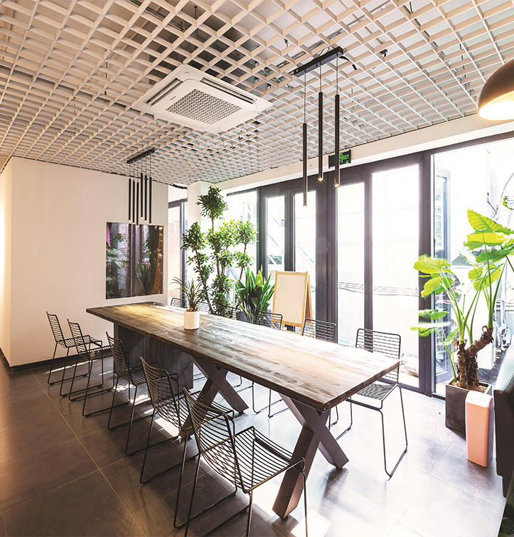 Samsung 4 Way Cassette AC Installed in Office Dining Area