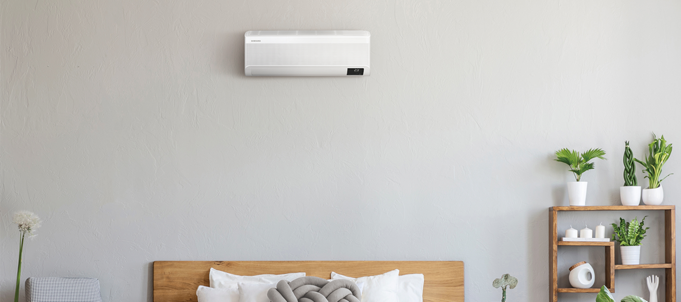 Samsung Split AC Indoor Unit Installed In Bedroom