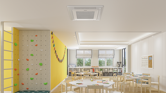 Samsung 4 Way Cassette Air Conditioner Installed In Pre School Classroom