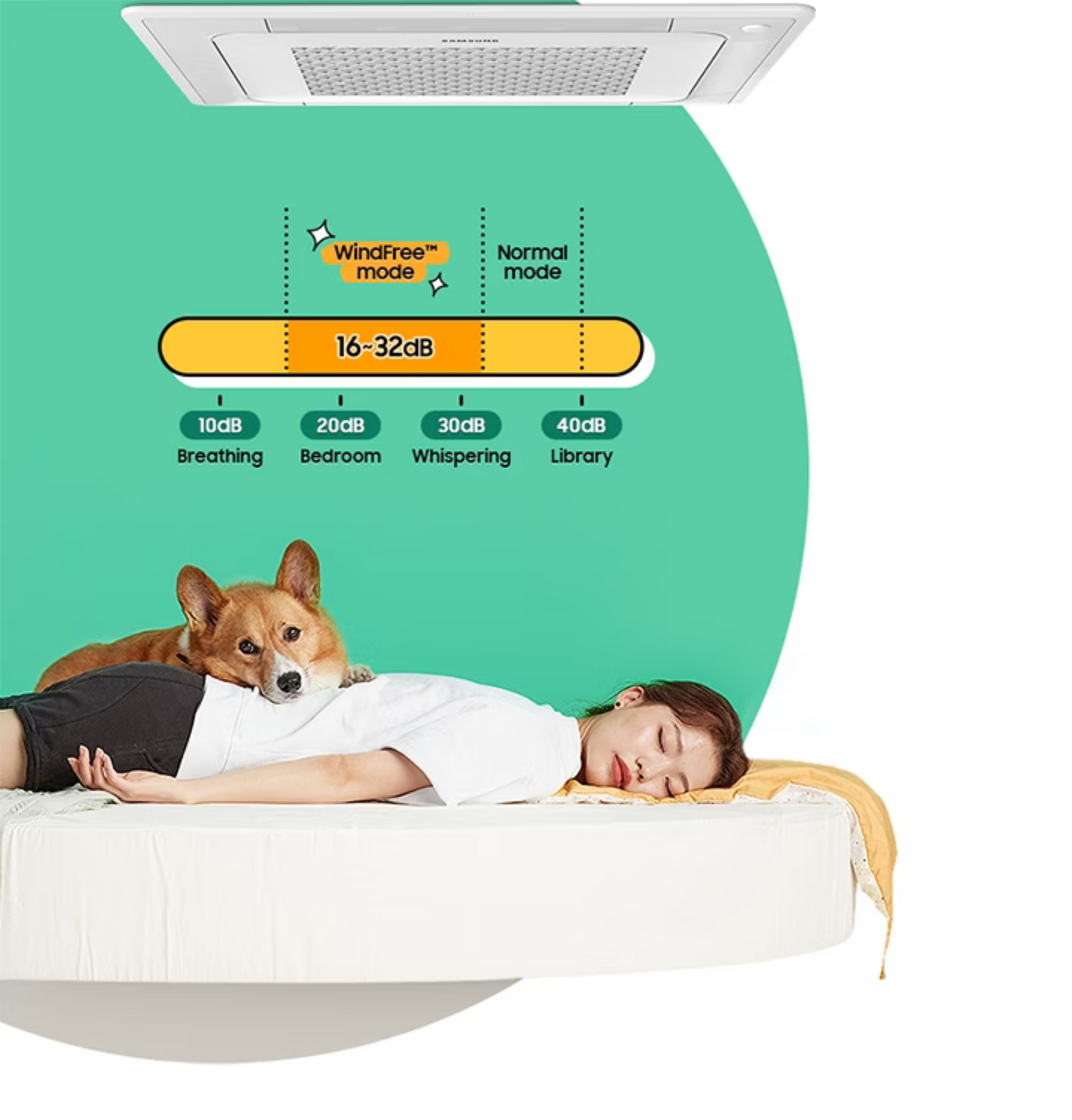 No Noise With Samsung WindFree Technology