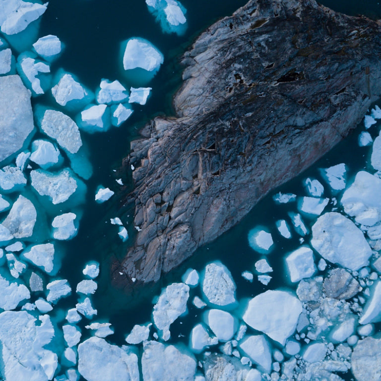 Aerial View Of Ice Filled Ocean