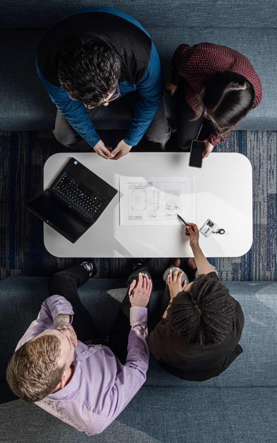 Aerial View Of Team Meeting