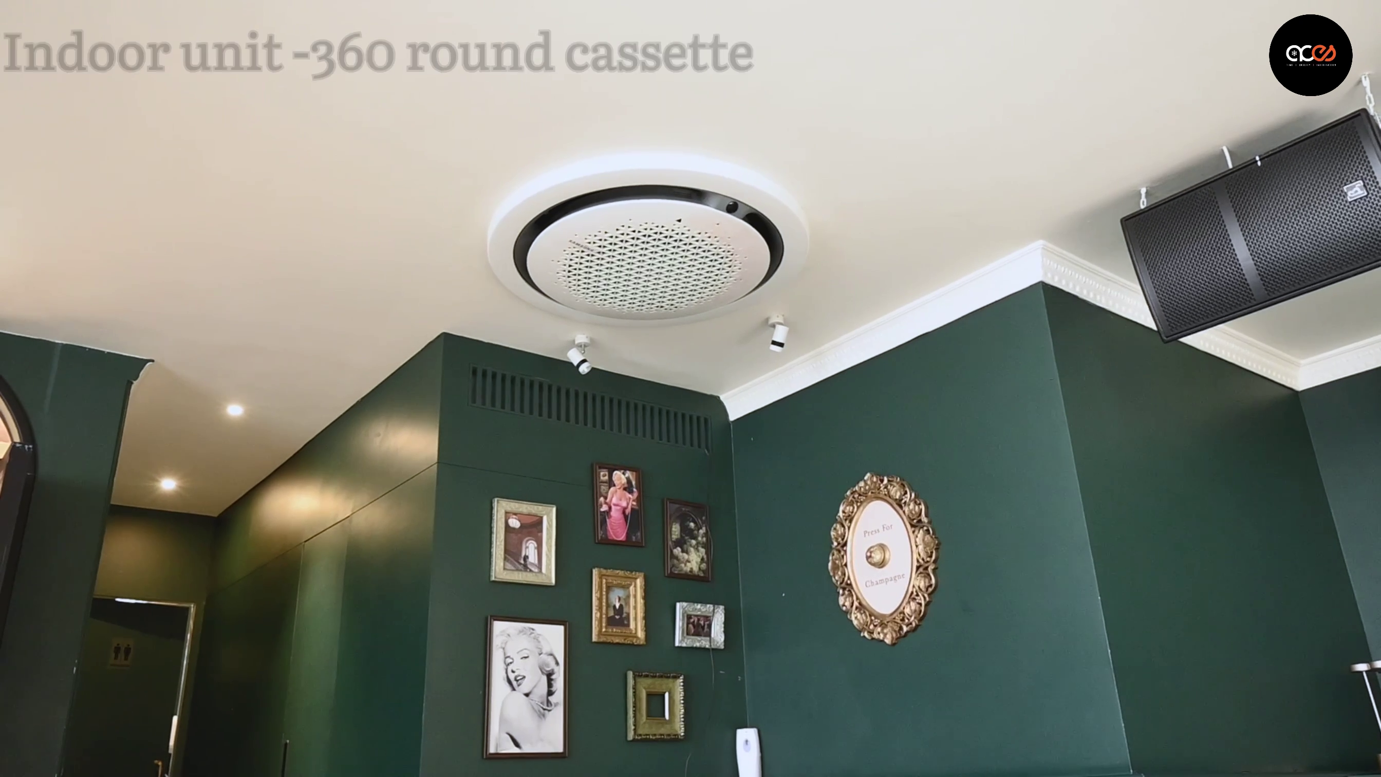 360 round cassette ac in premium cafe